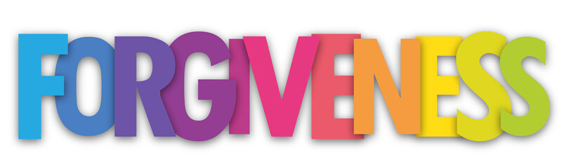 FORGIVENESS colorful typography banner on transparent background