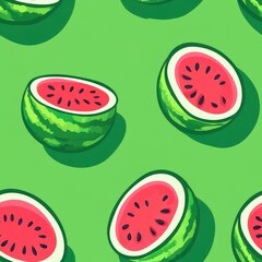 watermelon seamless pattern background illustration