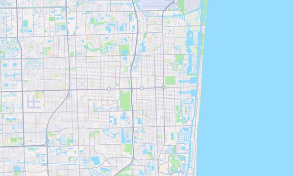 Hollywood Florida map