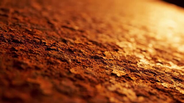 Warm Corroded Texture The vibrant orange and brown hues of rust on metal, enhanced by a gentle, golden glow.
