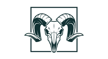 Obraz premium Ram Skull Icon Vector Art - Tribal Symbol of Strength and Wildness