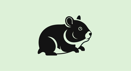 Fototapeta premium Tasmanian Devil Silhouette Icon Vector Graphic
