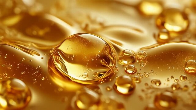 Liquid gold slowly crystallizing into abstract forms, high-end luxury skincare background. Elegant, radiant scene highlighting transformation, richness, and premium beauty aesthetics.
