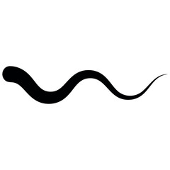 Sleek black wavy curve stroke fluid line silhouette dynamic energy