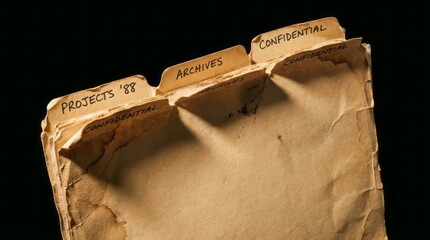 Old Confidential File Folder. Concept featuring file folder, confidential, archives, projects, documents.