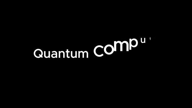 A futuristic video showcasing the concept of quantum computing on a black background