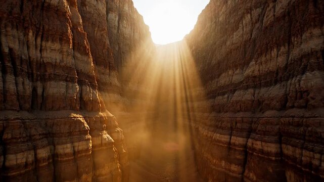Sequential View of a Sunset Behind Canyon Cliffs