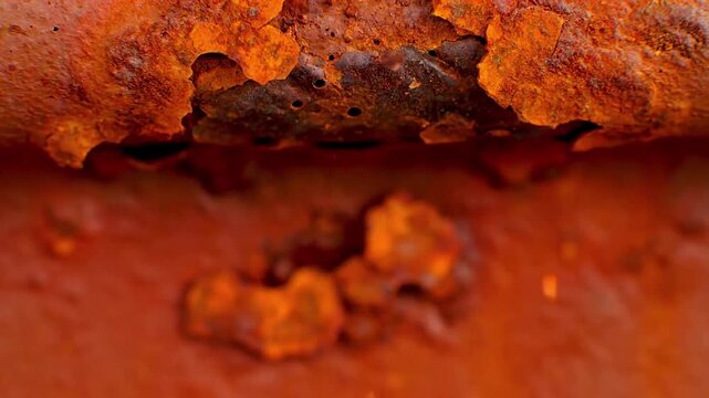 Abstract Organic Movement Focus on the graceful, almost natural-looking drift and fall of the rust flakes, akin to autumn leaves.