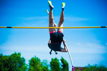 Competition pole vault jumper female
