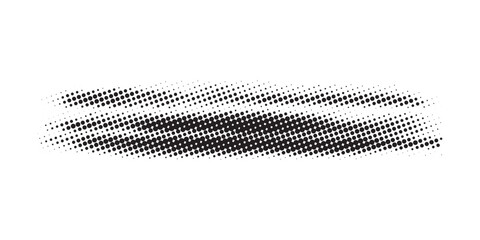 Halftone Brush Stroke Effect with Diagonal Dots Pattern.