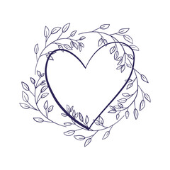 hand drawn heart with flowers