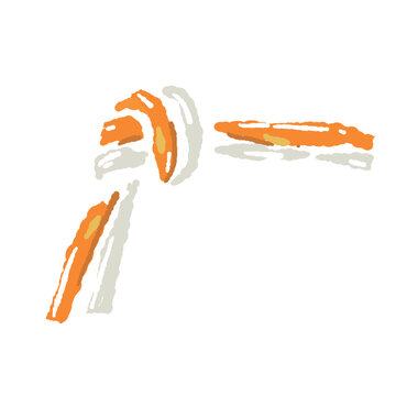 Red and White Knotted Vegetables Illustration