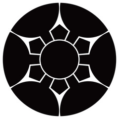 家紋です。割り六つ梅鉢といいます。