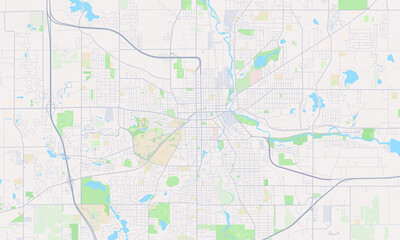 Obraz premium Kalamazoo Michigan map