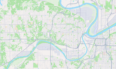 Obraz premium Kansas City Kansas map