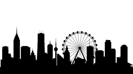 Fototapeta premium london skyline in red with reflection