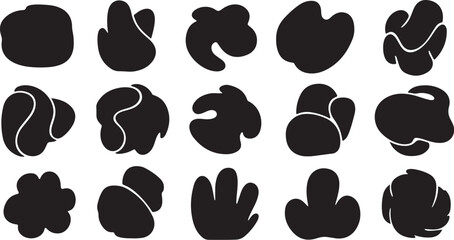 Fototapeta premium Collection of abstract black hand and fist silhouettes vector