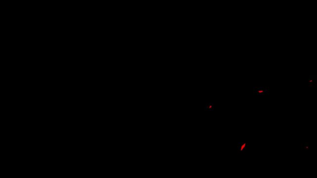Red bits on black background abstract texture digital