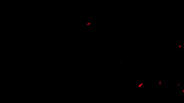 Red bits on black background abstract texture digital