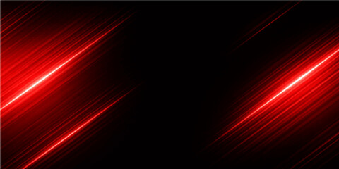 An abstract red background featuring futuristic black lines and a glowing digital texture that creates a sense of motion, energy, and laser light technology in a bright artistic wallpaper © alien