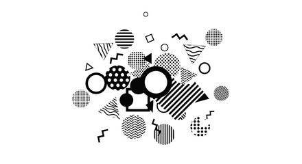 Obraz premium Black Geometric Shapes and Patterns Collection.
