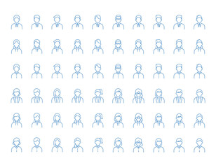 男性と女性のアバターアイコンセット素材