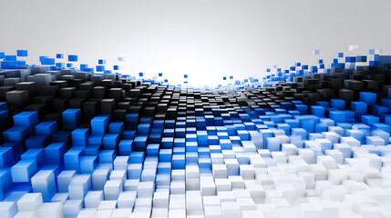 Fototapeta premium Abstract pattern of blue and white cubes