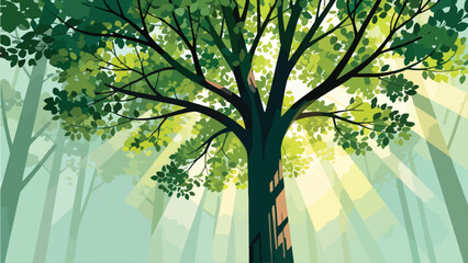 Tree with green leaves