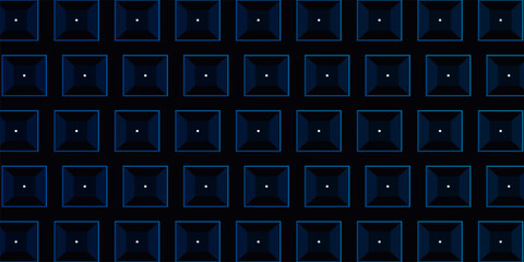 3D Obsidian Thermal Grid Background with Isometric Cubic Infrastructure Relief and Luxury Electric Blue Tech Architecture Surface