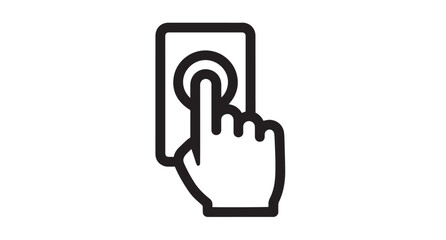 Finger touching a digital interface screen or button, representing interaction and selection in modern technology applications and websites