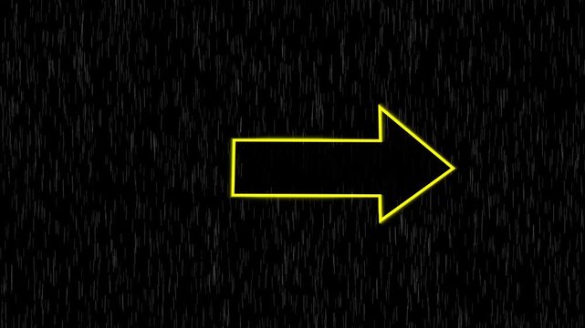 Abstract Directional arrow animation. A glowing  black and goold coolar arrow pointing right side animation with filing effect. Moving the arrow to the right side.