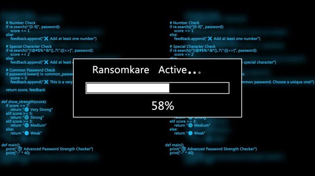 Ransomware Active loading bar with code variant progress