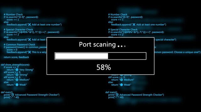 Port Scanning loading bar with code progress