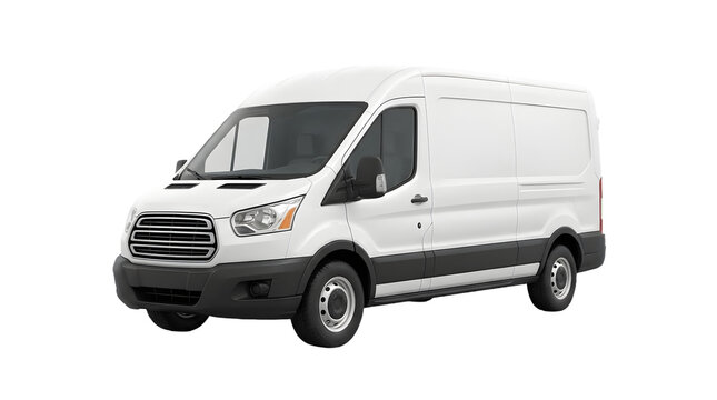 Of white ford transit van isolated on transparent background transparent background