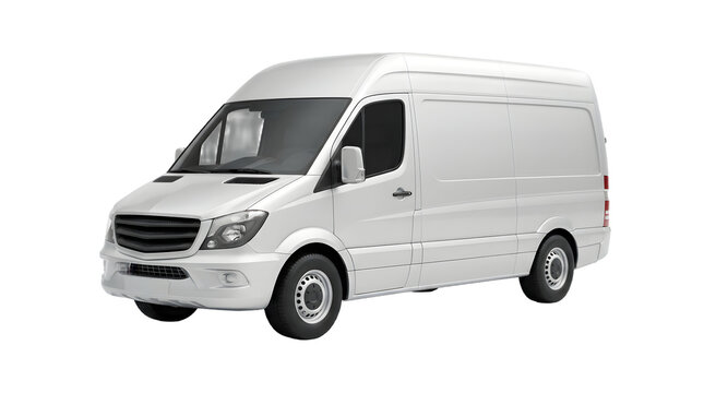 Of white mercedes sprinter van isolated on transparent background transparent background