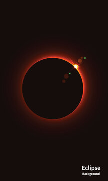 Solar Eclipse Illustration background. Total solar eclipse vector illustration.