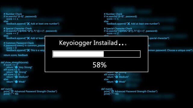 Keylogger Installed Loading Bar With Code cybersecurity