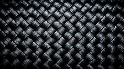 Fototapeta premium Modern wall texture. Durable textured weave enhancing modern interior aesthetics. Elegant carbon fiber fabric pattern adds subtle sheen and rhythmic visual flow in modern interior spaces