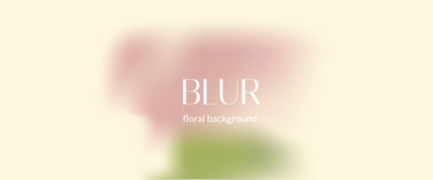 Blurred gentle rose on spring and unfocused background. Gradient summer floral soft and beige pink, green with ivory botanical soft backdrop. Vector trendy gentle blur peony flower ivory bg.