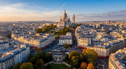 Fototapeta premium Aerial View of Berlin Cityscape at Sunset.