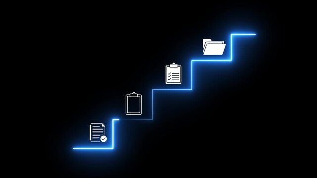 Businesswoman working on virtual screen animation. Online documentation database, IT consultant being set up Virtual Document Management System with a laptop, document icon symbol