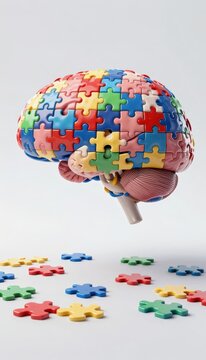 Colorful Puzzle Brain Representing Cognitive Functions and Creativity Concepts