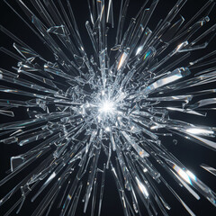 Fototapeta premium Prismatic Glass Shards Representing Broken Firewall Hack