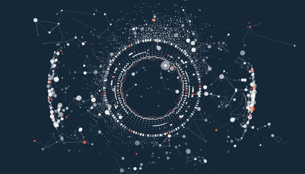 concept of digital transformation or big data, graphic of shape of eye with futuristic element