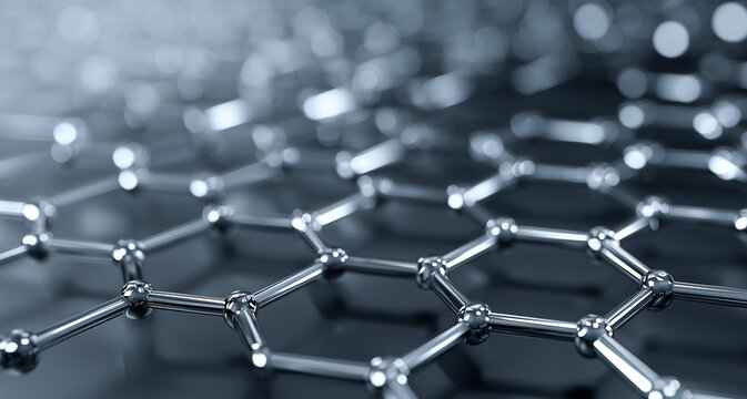  abstract background of a hexagonal graphene carbon lattice for nanotechnology and advanced material science themes