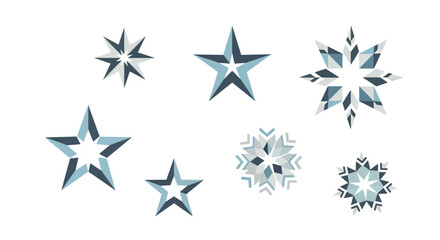 Fototapeta premium Geometric Star Vector Design Set for Festive Decorations