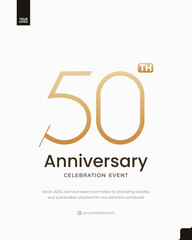 50th anniversary celebration event logotype gold