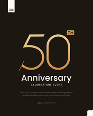 50th anniversary celebration event logotype gold