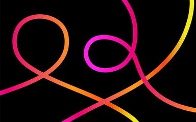 Vibrant neon light trails on black background