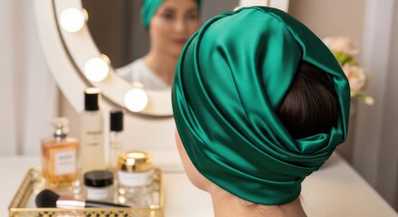 Elegant Silk Sleep Cap for Overnight Hair Protection and Hydration